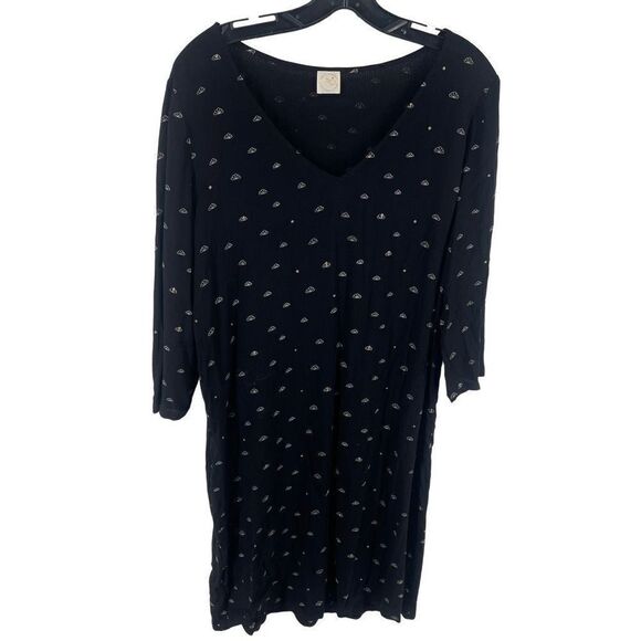 Des Petits Hauts Paris viscose shift dress long sleeves seashells v neck T3 8 - Picture 8 of 12